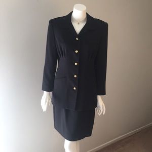 Casual Corner Fitted power suit dark blue/black